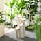 Glitzhome® 31.25" 4-Tier LED Lotus Leaf Textured Ceramic Vase Outdoor Floor Fountain